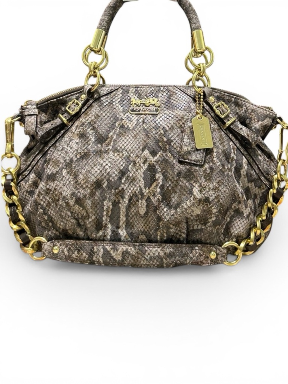 COACH Madison Sophia Python Embossed Leather Satchel/Shoulder Bag